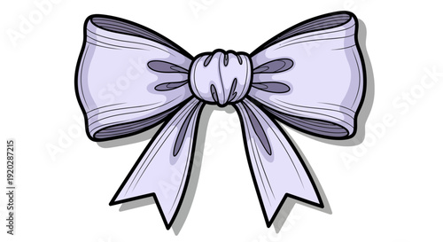 A cartoon-style illustration of a bow on a plain white background viewed from the front