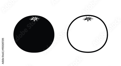 Two oval shapes one black and one white each with a starburst