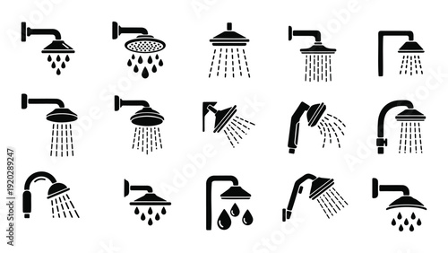 Shower icon silhouette vector illustration isolated