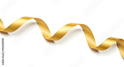 golden ribbon on white background