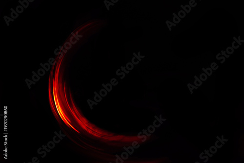 A red semicircle of light