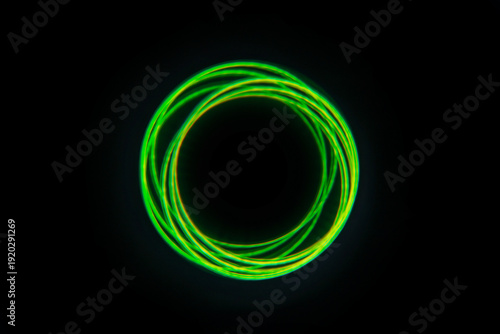 green glowing circles