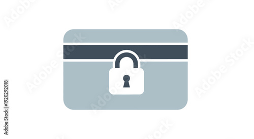 Locked Padlock on Light Blue Box.