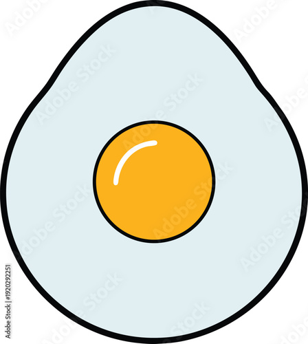 Fried egg on blue background