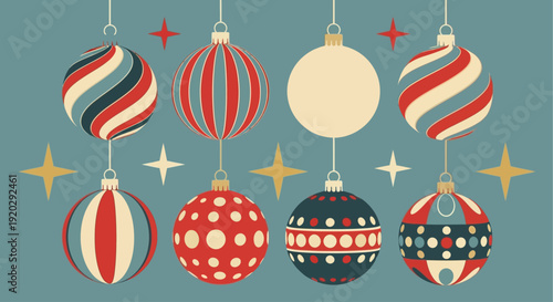 Assorted Christmas ornaments hanging from above, showcasing festive decorations and holiday cheer in a celebratory atmosphere, viewed from below