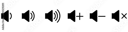 Sound icon vector set. Volume Illustration sign collection. control symbol. sound control buttons.