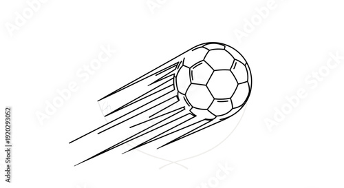 Dynamic Soccer Ball Motion Lines Isolated White Background