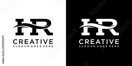 HR or RH initial letter logo design vector concept