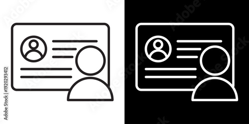 Employee Profile White Icon Set Design