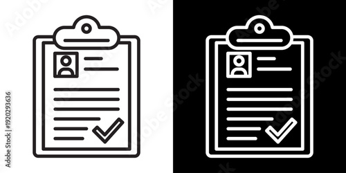 Attendance Report White Icon Set Design