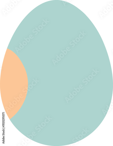 Partially shaded circle with teal and peach colors on white background