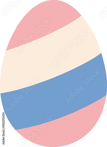Pastel easter egg with stripes