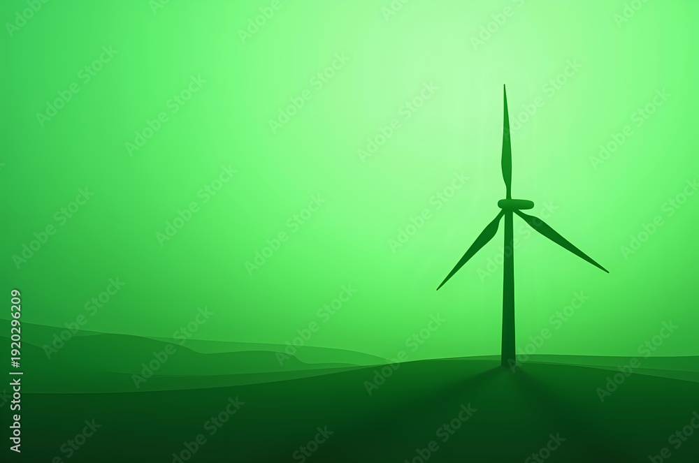 Fototapeta premium Wind Turbine on Rolling Hill Landscape