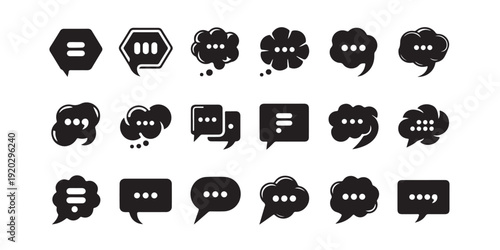 Speech bubble with dots icon set for chat, message, and communication apps or websites
