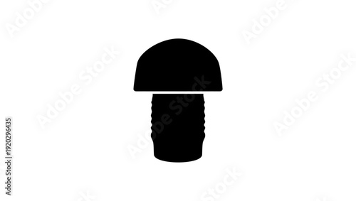 Plastic champagne cork, black isolated silhouette