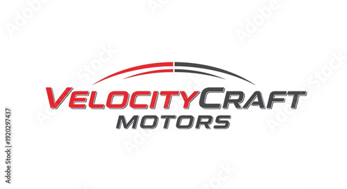 Dynamic VelocityCraft Motors Automotive and Speed Logo on isolated white background