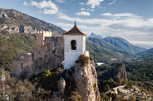 Looking towards the Castell de Guadalest  in the pretty Spanish town of Guadalest in the Costa Blanca