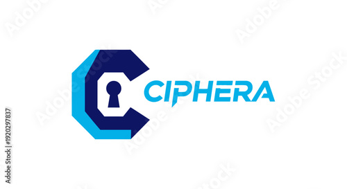 Blue C letter logo designed as a keyhole or lock, symbolizing digital security and access on an isolated white background.