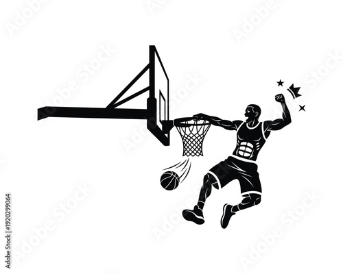 Champion victory Basketball dunkpose vector silhouette illustration design, champion victory dunk vector, basketball champion dunk silhouette, victory slam dunk vector, winning dunk silhouette