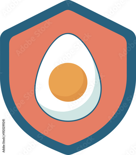 Shield icon with a fried egg