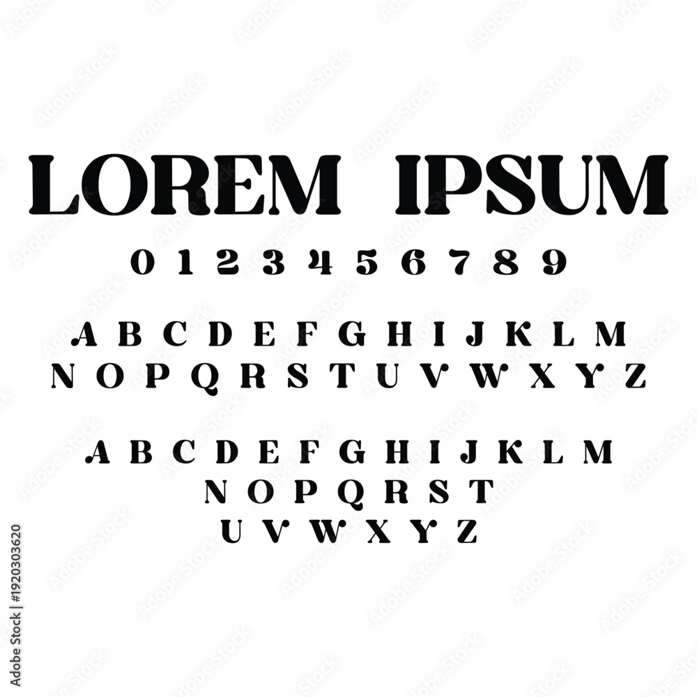 Fototapeta premium Vintage Military Stencil Alphabet and Number Vector Set