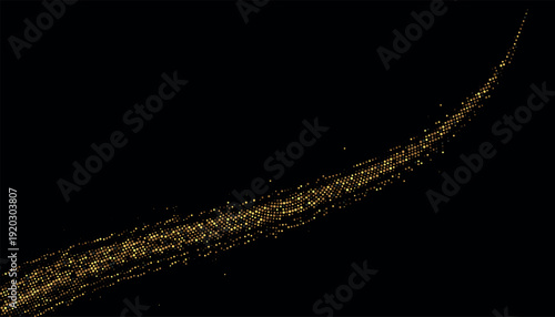 Glistering light twirl wave magic gold curve background line luxury shine