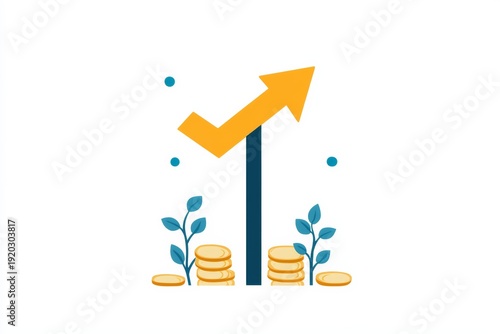 Minimalist Profit Growth Icon Arrow Coins Growth
