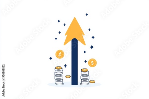 Minimalist Profit Growth Icon Arrow Coins Growth