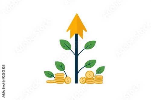 Minimalist Profit Growth Icon Arrow Coins Growth
