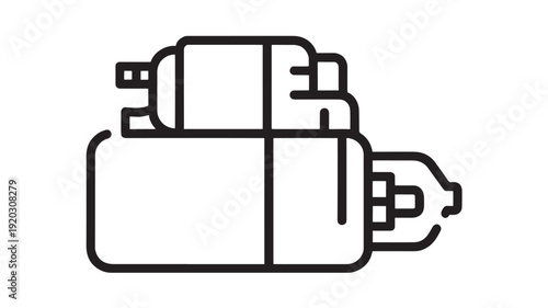 Lighter open flame icon with simple black outline, classic pocket cigarette lighter graphic isolated on white background, minimal line art symbol for fire and smoking