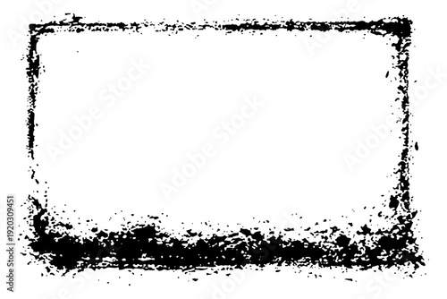 Black frame with rough edges showing empty