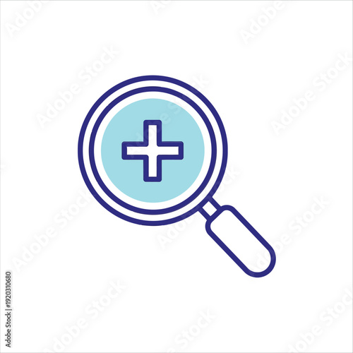 Magnifying glass with plus sign