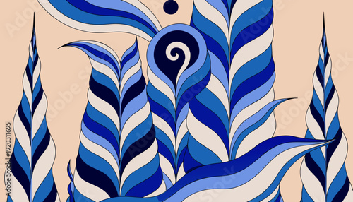 Unique autumn composition featuring blue-toned plant leaves against a soft background, blending seasonal change with artistic color contrast for a modern natural wallpaper.