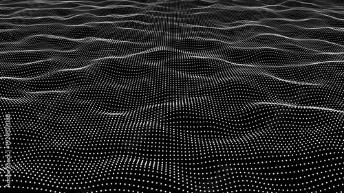 Wallpaper Mural Abstract technology dots wave digital network background. Futuristic technology background 4k stock video . Torontodigital.ca