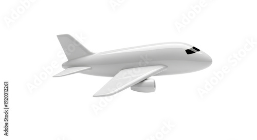 Wallpaper Mural White airplane 3D rendering Torontodigital.ca