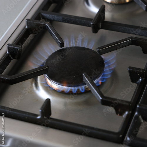 burning gas stove