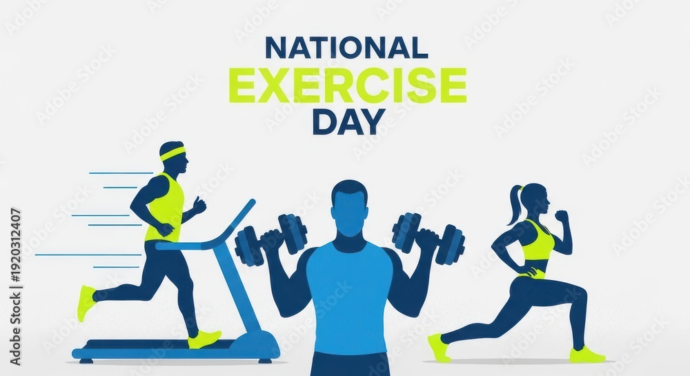Fototapeta premium People exercising on National Exercise Day for fitness and health