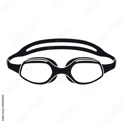 An icon of swimming goggles, on a white background, for use in pools or open water by swimmers of all skill levels.