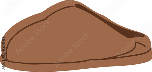 Brown Slipper Icon Illustration
