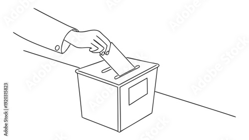 Person casting ballot into election box
