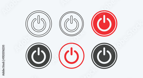 Power Button Icons in Various Colors.