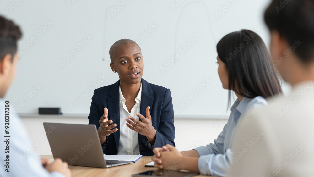 Obraz premium Corporate Discussion Between Professionals in Office