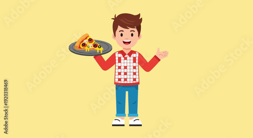 Man Holding Pizza Slice and Drink.