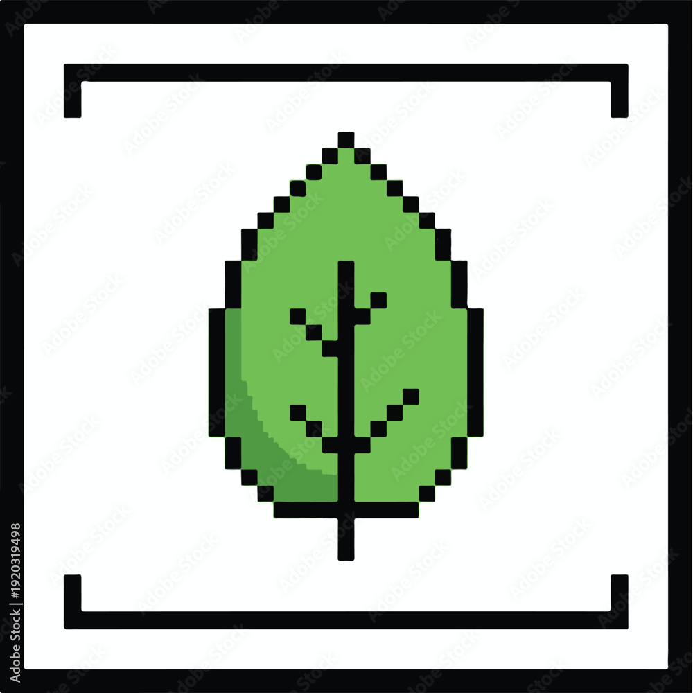 Obraz premium vector illustration of a leaf 8bit