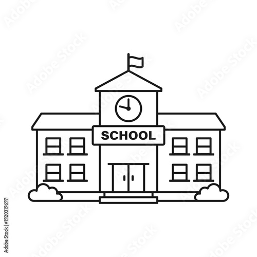 School building icon in cartoon flat style. Education house vector illustration on isolated background. College and institute sign business concept.
