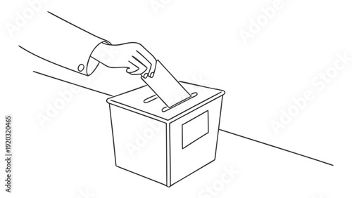 Person casting ballot into election box