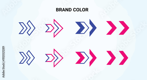 Colorful Arrows Pointing Right in Various Styles.