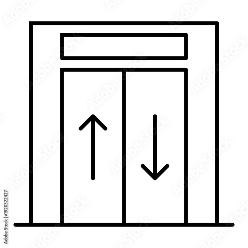 elevator line icon with editable stroke