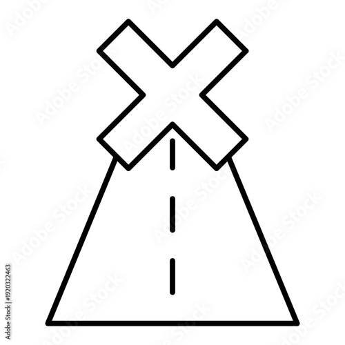 route blocked line icon with editable stroke