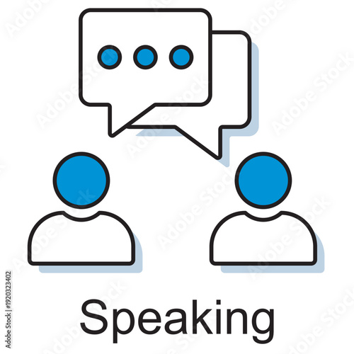 Speaking Icon, Public Speaking Skills, Effective Communication Techniques, Confident Speech Delivery, Engaging Conversation Strategies, vector